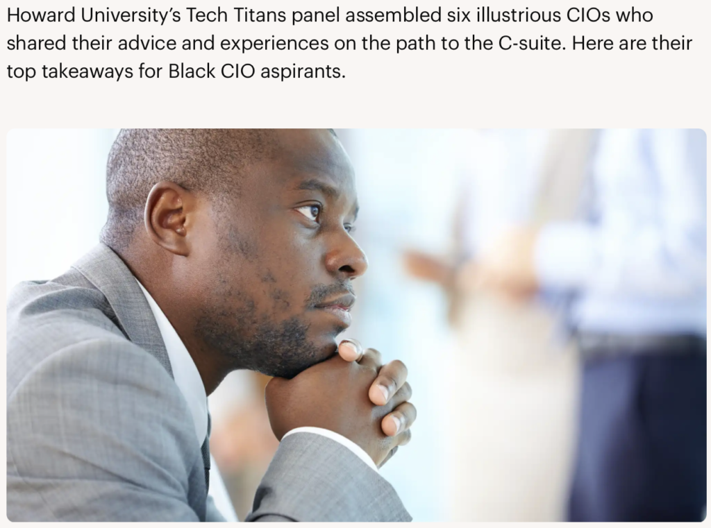 Black CIOs on the path to IT leadership